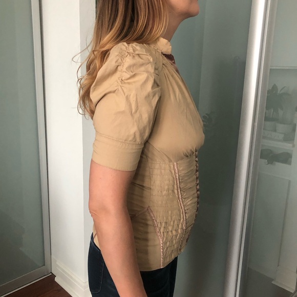 2b Bebe Light Brown Shirt with Satin Details - Picture 4 of 8